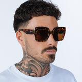 Bold Square Sunglasses in Leopard Brown