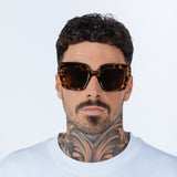 Bold Square Sunglasses in Leopard Brown
