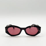 Retro Polygonal Cat-Eye Sunglasses in Red