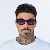 Retro Polygonal Cat-Eye Sunglasses in Purple