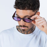 Retro Polygonal Cat-Eye Sunglasses in Purple