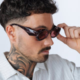 Retro Polygonal Cat-Eye Sunglasses in Red