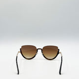 Upper Rimless Pearl Sunglasses in Gold Brown