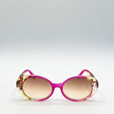 Floral Pink Oval Sunglasses