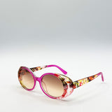 Floral Pink Oval Sunglasses