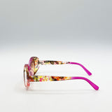 Floral Pink Oval Sunglasses