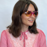 Floral Pink Oval Sunglasses