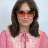 Floral Pink Oval Sunglasses