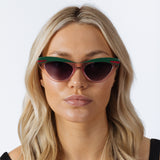 Two Tone Cat-Eye Sunglasses in Pink Green