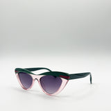 Two Tone Cat-Eye Sunglasses in Pink Green