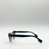 Two Tone Cat-Eye Sunglasses in Pink Green