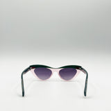 Two Tone Cat-Eye Sunglasses in Pink Green