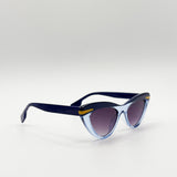 Two Tone Cat-Eye Sunglasses in Blues