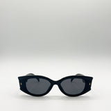 Oval Rectangular Vintage Sunglasses in Black