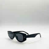 Oval Rectangular Vintage Sunglasses in Black