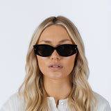 Oval Rectangular Vintage Sunglasses in Black
