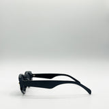 Oval Rectangular Vintage Sunglasses in Black