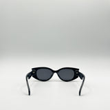 Oval Rectangular Vintage Sunglasses in Black