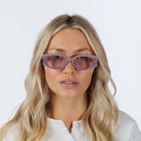 Oval Rectangular Vintage Sunglasses in Purple