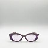Oval Rectangular Vintage Sunglasses in Purple