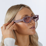 Oval Rectangular Vintage Sunglasses in Purple