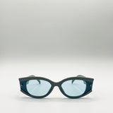 Oval Rectangular Vintage Sunglasses in Blue