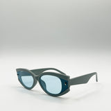 Oval Rectangular Vintage Sunglasses in Blue