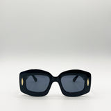 Oversized Chunky Rectangle Sunglasses in Black