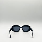 Oversized Chunky Rectangle Sunglasses in Black