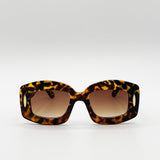 Oversized Chunky Rectangle Sunglasses in Tortoise