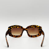 Oversized Chunky Rectangle Sunglasses in Tortoise
