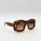 Oversized Chunky Rectangle Sunglasses in Tortoise