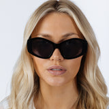 Angular Cat-Eye Sunglasses in Black