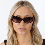 Oval Cat-Eye Sunglasses in Tortoise