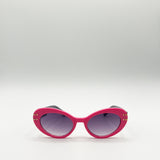 Oval Cat-Eye Sunglasses in Hot Pink