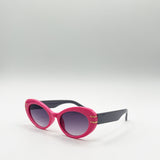 Oval Cat-Eye Sunglasses in Hot Pink