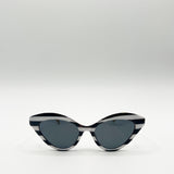 Cat-Eye Sunglasses in Black White Stripe
