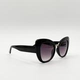 Oversized Cat-Eye Sunglasses in Black