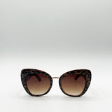 Oversized Cat-Eye Sunglasses in Brown Red