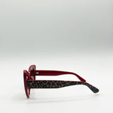 Oversized Cat-Eye Sunglasses in Brown Red