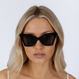 Oversized Cat-Eye Sunglasses in Black