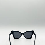 Oversized Cat-Eye Sunglasses in Black