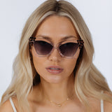 Oversized Cat-Eye Sunglasses in Nude
