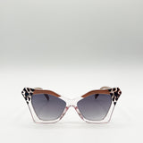 Oversized Cat-Eye Sunglasses in Nude