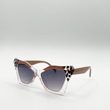 Oversized Cat-Eye Sunglasses in Nude