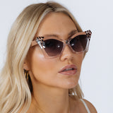 Oversized Cat-Eye Sunglasses in Nude