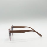 Oversized Cat-Eye Sunglasses in Nude