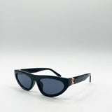 Retro Oval Sunglasses in Black
