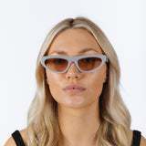 Retro Oval Sunglasses in Light Grey