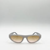 Retro Oval Sunglasses in Light Grey